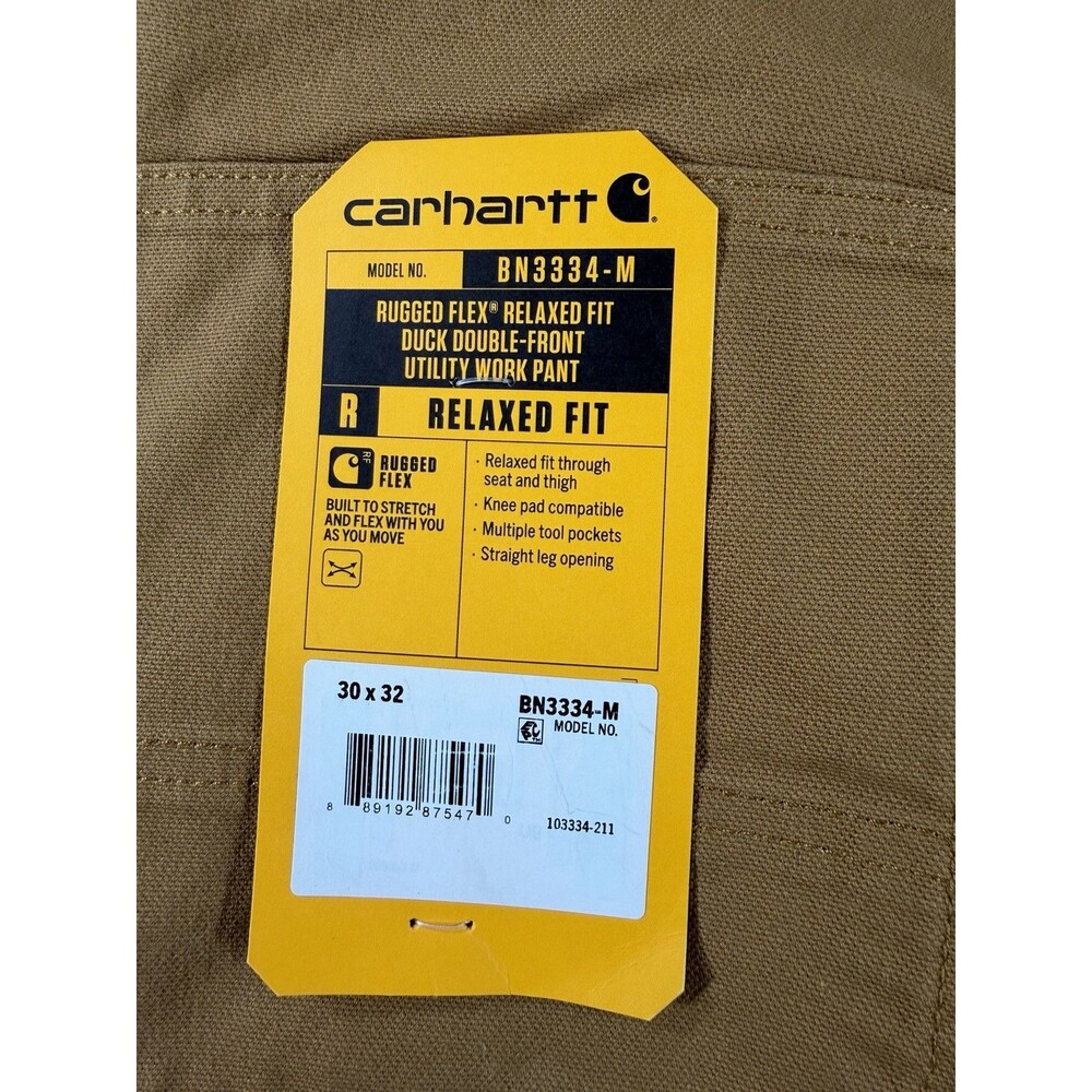 Carhartt Pants Men 30x32 Rugged Flex Relaxed Duck Double Front Knee Utility Work - Picture 2 of 10